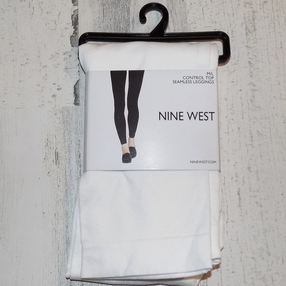 NWT Nine West Control Top Leggings ~ White ~ M/L